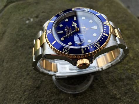 rolex submariner date gold blue|Rolex Submariner Date blue price.